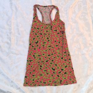 Forever 21 leopard animal print neon tank top